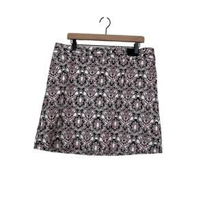 Lizgolf Womans Black Pink White Design Golf Skort Size 16